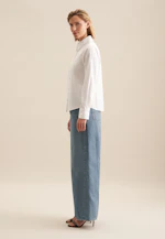 Cotton twill shirt blouse in White |  Seidensticker Onlineshop