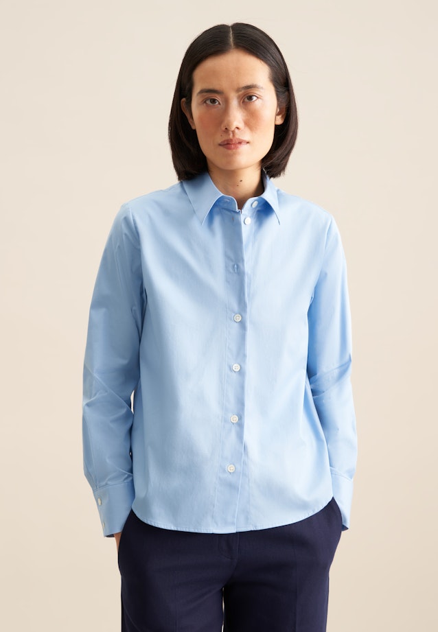 Hemdbluse Uni in Light Blue |  Seidensticker Onlineshop