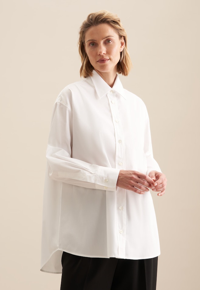 Kragen Longbluse Oversized in Weiß | Seidensticker Onlineshop