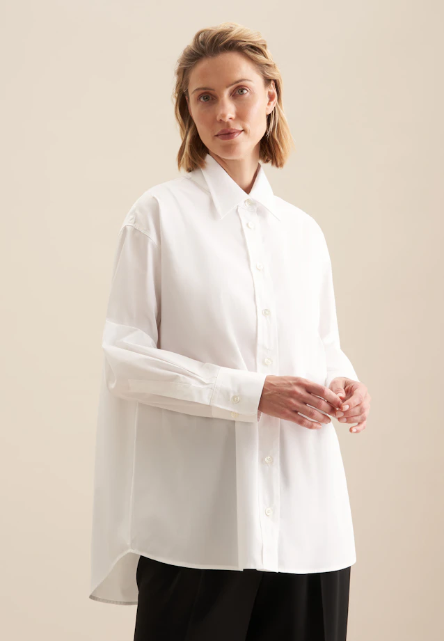 Chemisier long Uni in Blanc |  Seidensticker Onlineshop