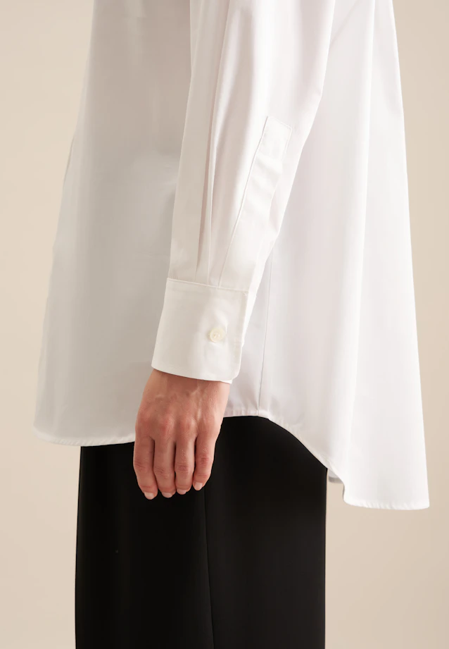 Chemisier long Uni in Blanc |  Seidensticker Onlineshop