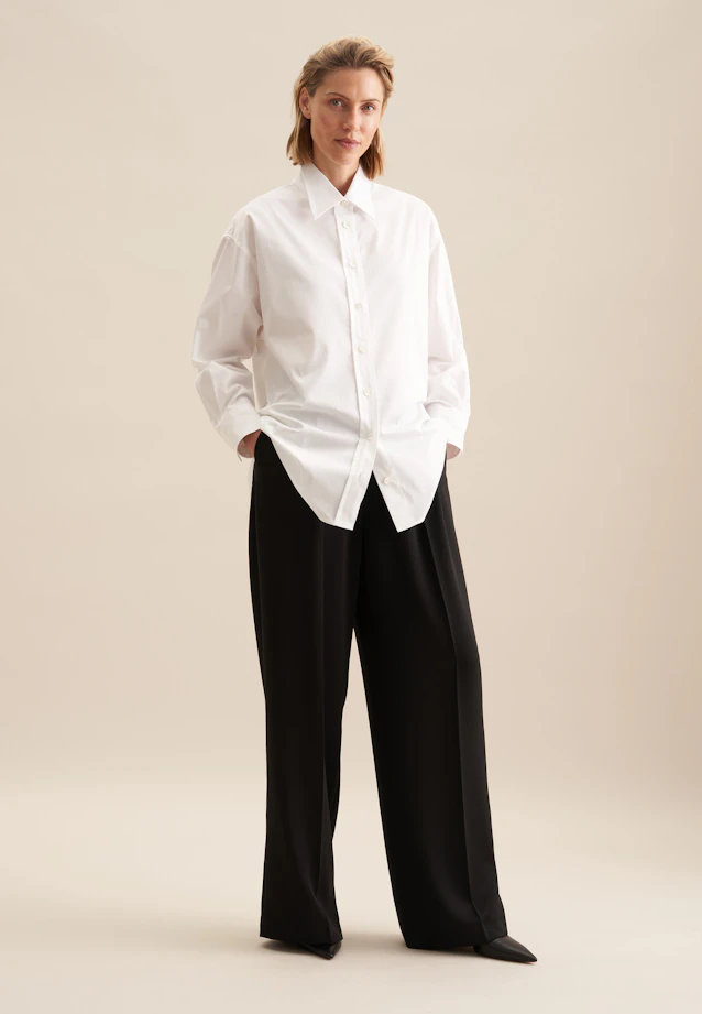 Chemisier long Uni in Blanc |  Seidensticker Onlineshop