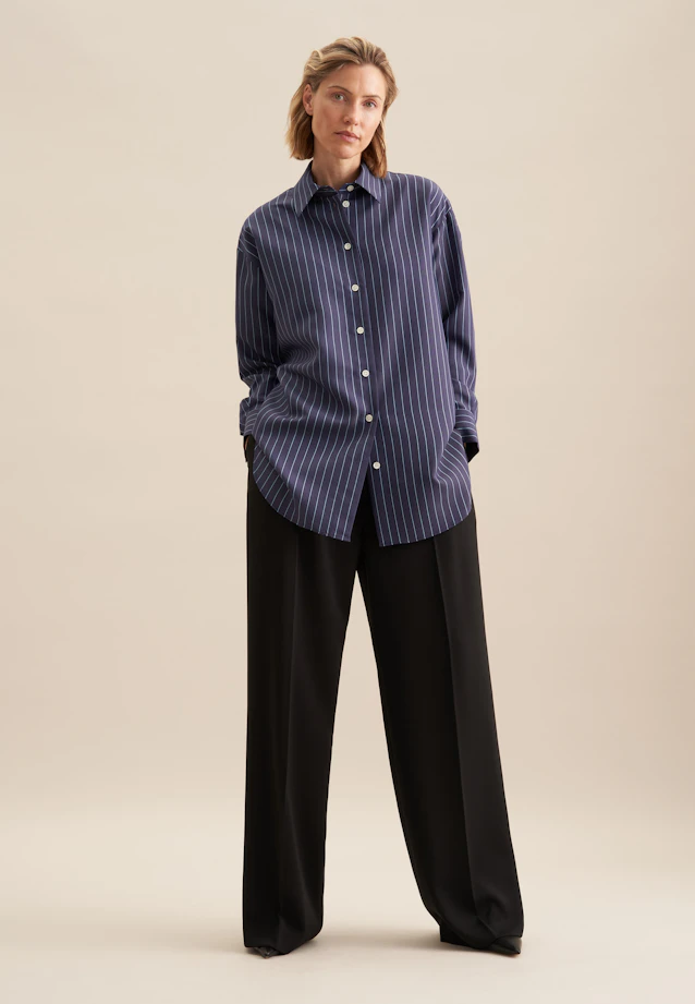 Longbluse Streifen in Dunkelblau |  Seidensticker Onlineshop