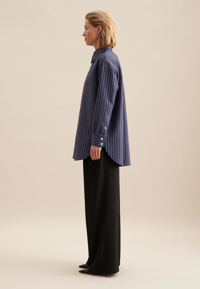 Longbluse Streifen in Dunkelblau |  Seidensticker Onlineshop