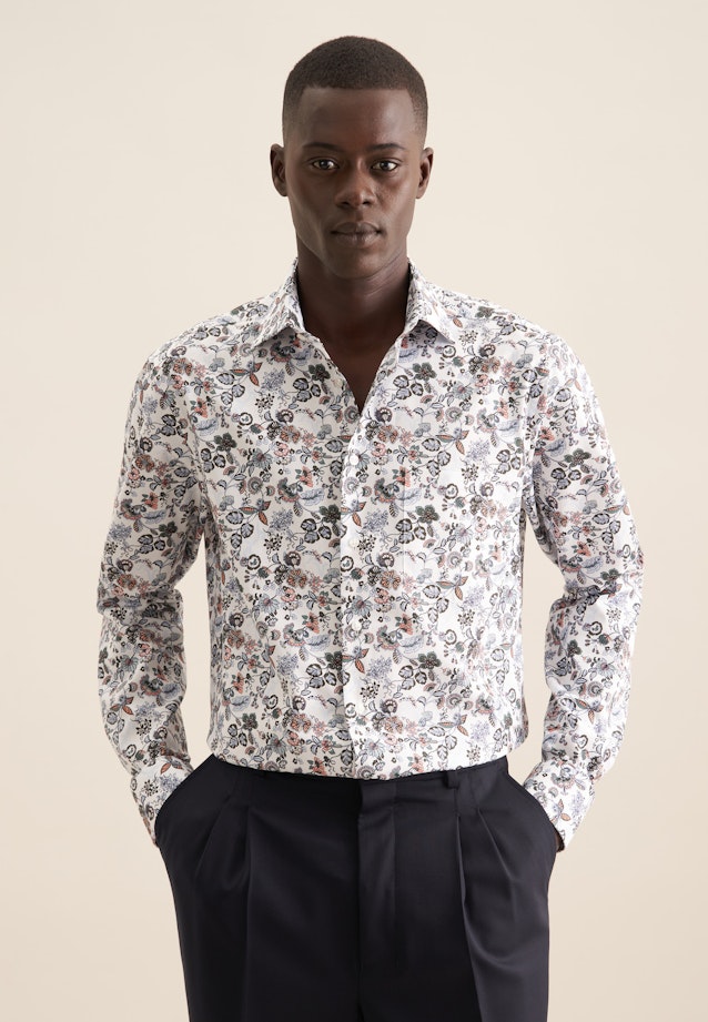 Regular Chemise d'affaires Imprimé in Orange |  Seidensticker Onlineshop