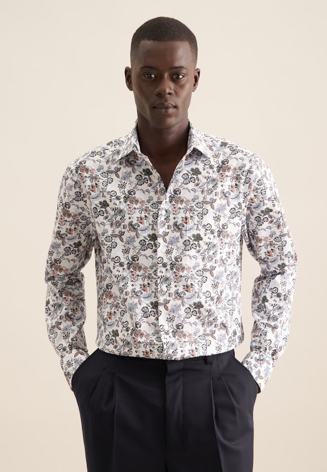 Regular Chemise d'affaires Imprimé dans Orange | Boutique en ligne Seidensticker