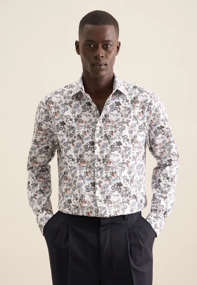 Regular Chemise d'affaires Imprimé in Orange |  Seidensticker Onlineshop