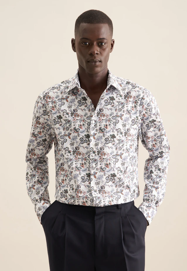 Regular Chemise d'affaires Imprimé in Orange |  Seidensticker Onlineshop