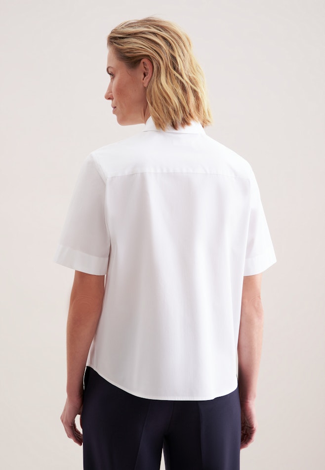Halbarmbluse aus Baumwolltwill in White | Seidensticker online shop