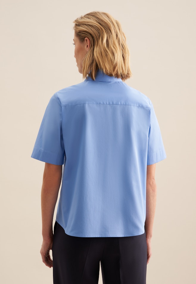 Kragen Hemdbluse Regular in Mittelblau | Seidensticker Onlineshop