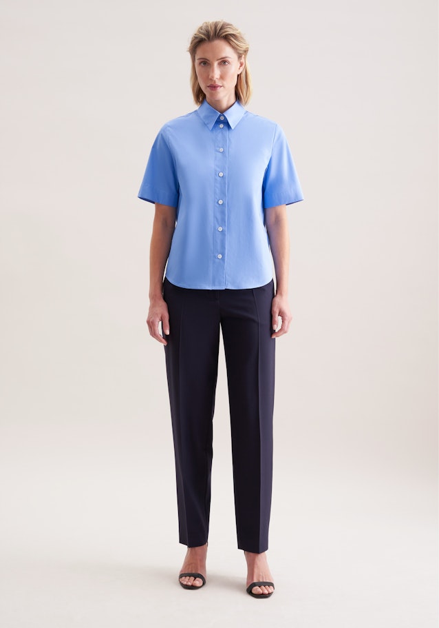 Hemdbluse Uni in Mittelblau | Seidensticker Onlineshop