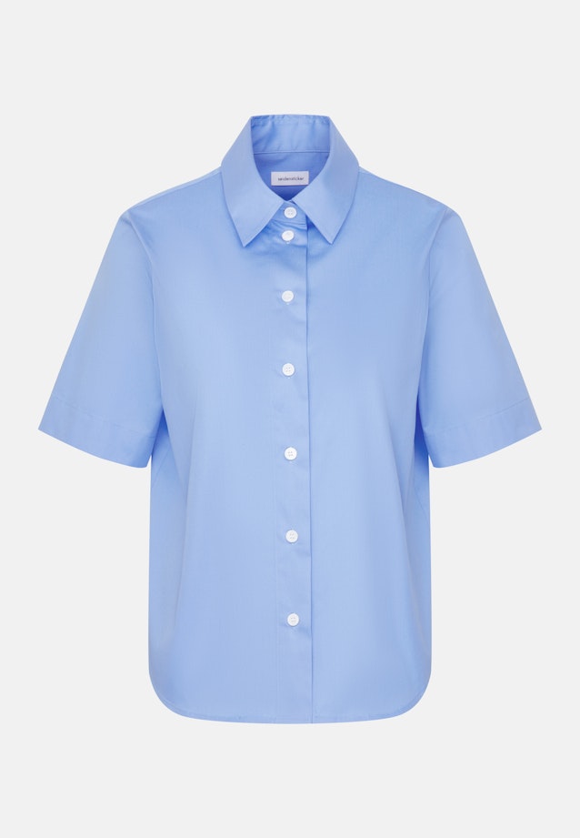 Hemdbluse Uni in Mittelblau |  Seidensticker Onlineshop