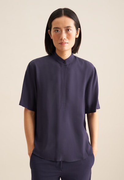 Shirt Blouse Uni in Dark Blue |  Seidensticker Onlineshop