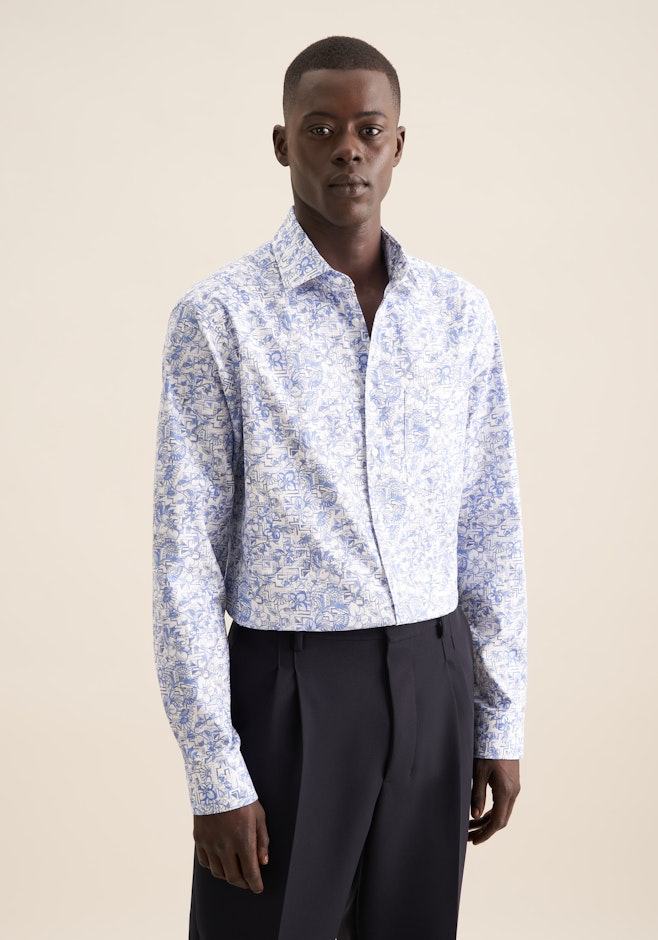 Regular Business Hemd Floral in Hellblau | Seidensticker Onlineshop