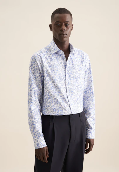 Regular Business Hemd Floral in Hellblau |  Seidensticker Onlineshop