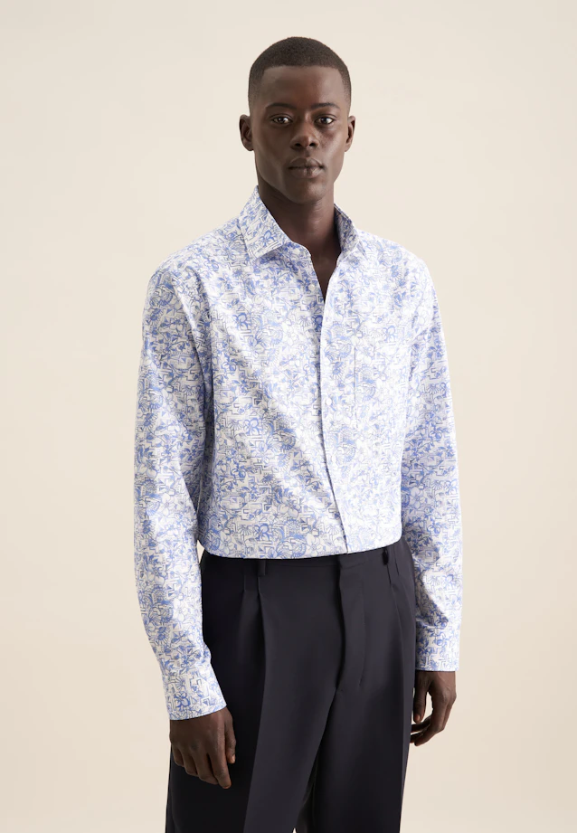 Regular Business Hemd Floral in Hellblau |  Seidensticker Onlineshop