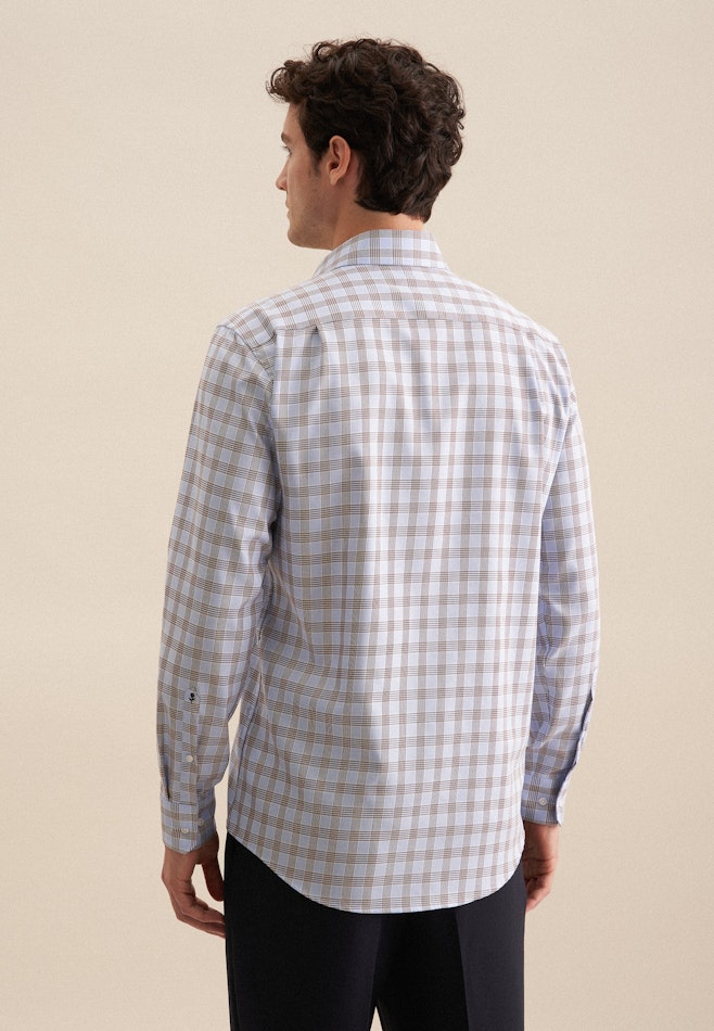 Non-iron Twill Business Shirt in Comfort with Kent-Collar in Brown | Seidensticker online shop