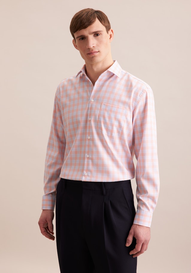 Comfort Business Hemd Carreaux in Orange | Seidensticker Onlineshop