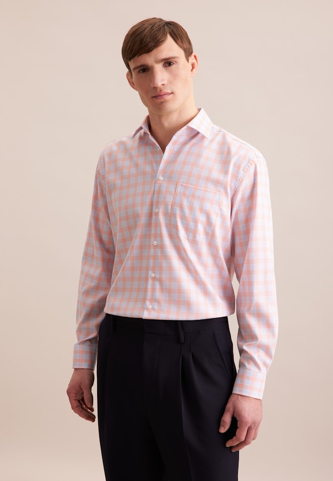 Comfort Business Hemd Karo in Orange | Seidensticker Onlineshop