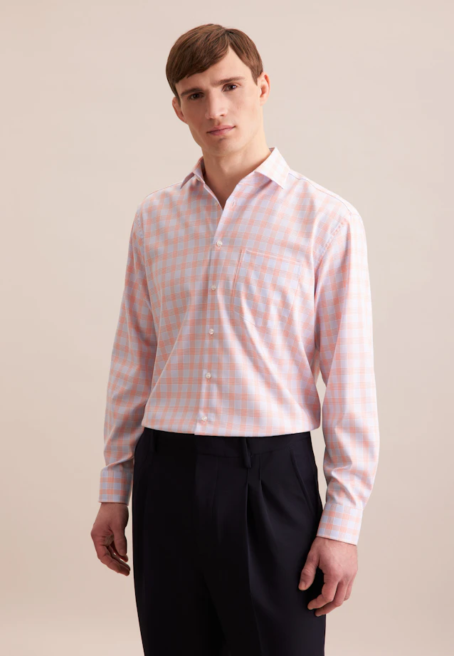 Comfort Business Hemd Karo in Orange |  Seidensticker Onlineshop