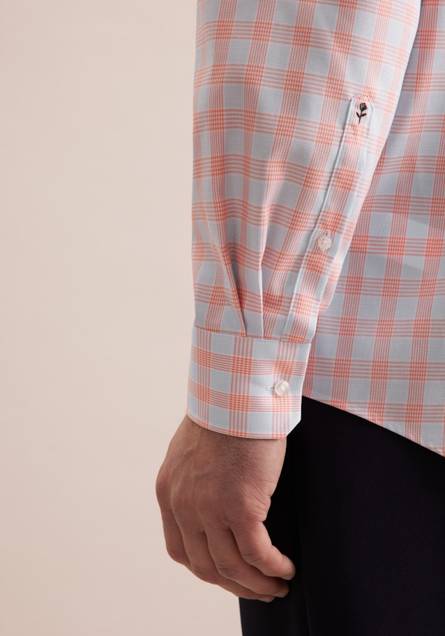 Comfort Business Hemd Carreaux in Orange | Seidensticker Onlineshop