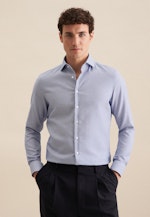 Shaped Business Hemd Struktur in Mittelblau |  Seidensticker Onlineshop