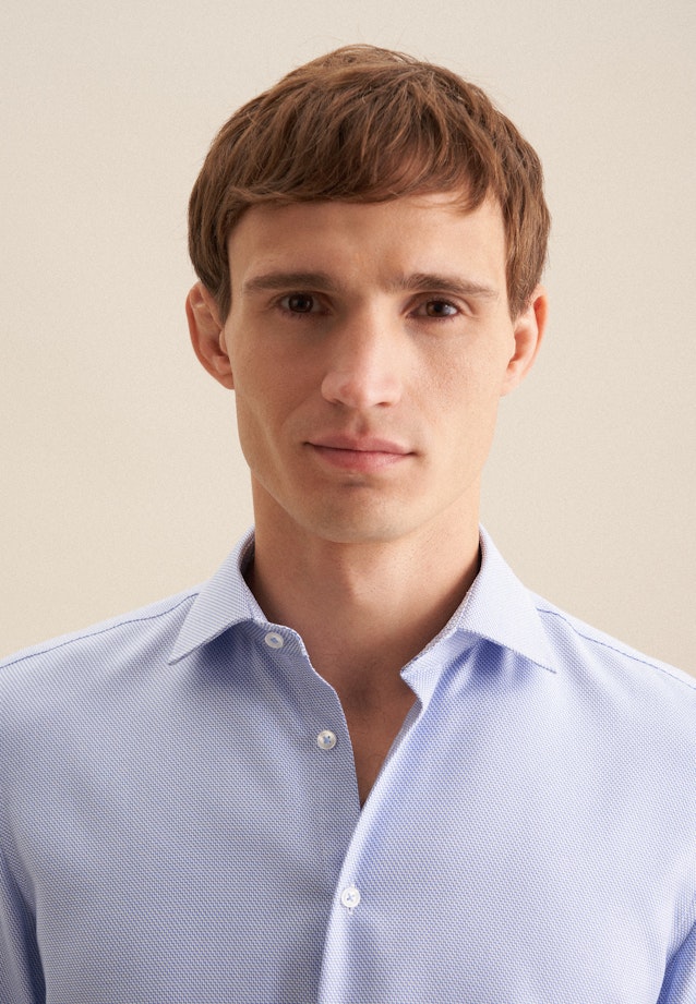 Shaped Business Hemd Kleinmuster in Hellblau |  Seidensticker Onlineshop