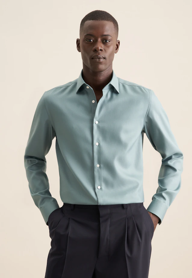 X-Slim Business shirt Uni in Green |  Seidensticker Onlineshop