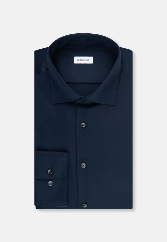 X-Slim Chemise d'affaires Uni dans Bleu Foncé | Boutique en ligne Seidensticker