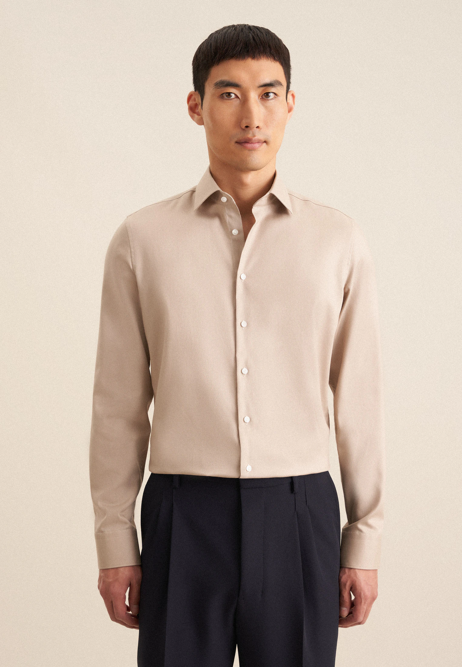 X-Slim Business Hemd Uni Beige 42