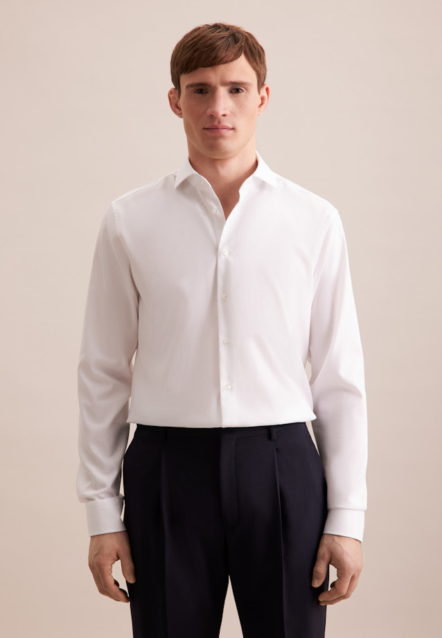 Regular Business shirt Structure in White |  Seidensticker Onlineshop