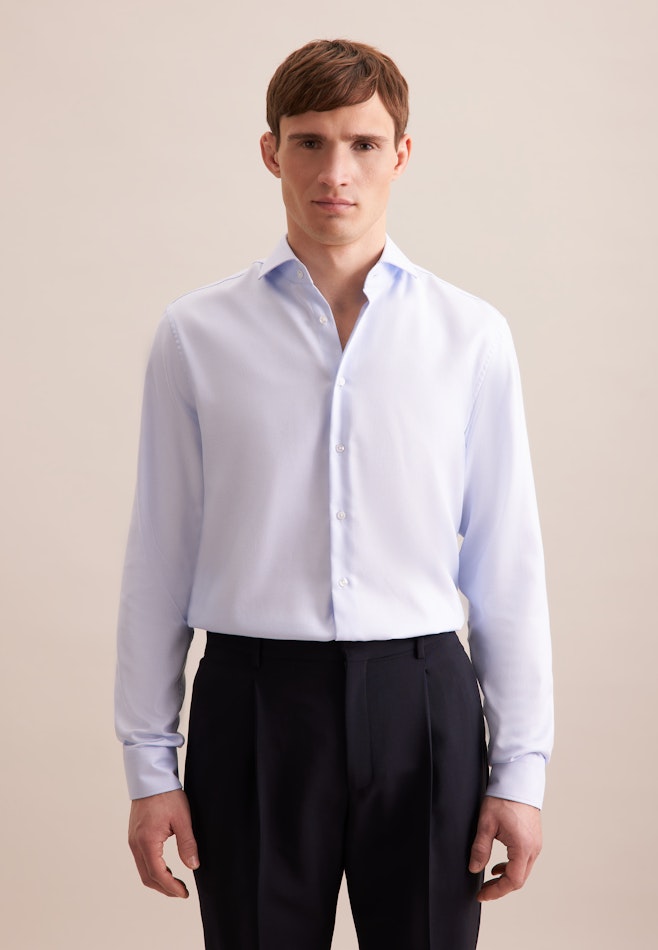 Regular Chemise d'affaires Structure dans Bleu Clair | Boutique en ligne Seidensticker