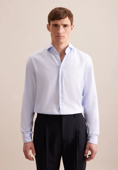 Regular Chemise d'affaires Structure in Bleu Clair | Seidensticker Onlineshop