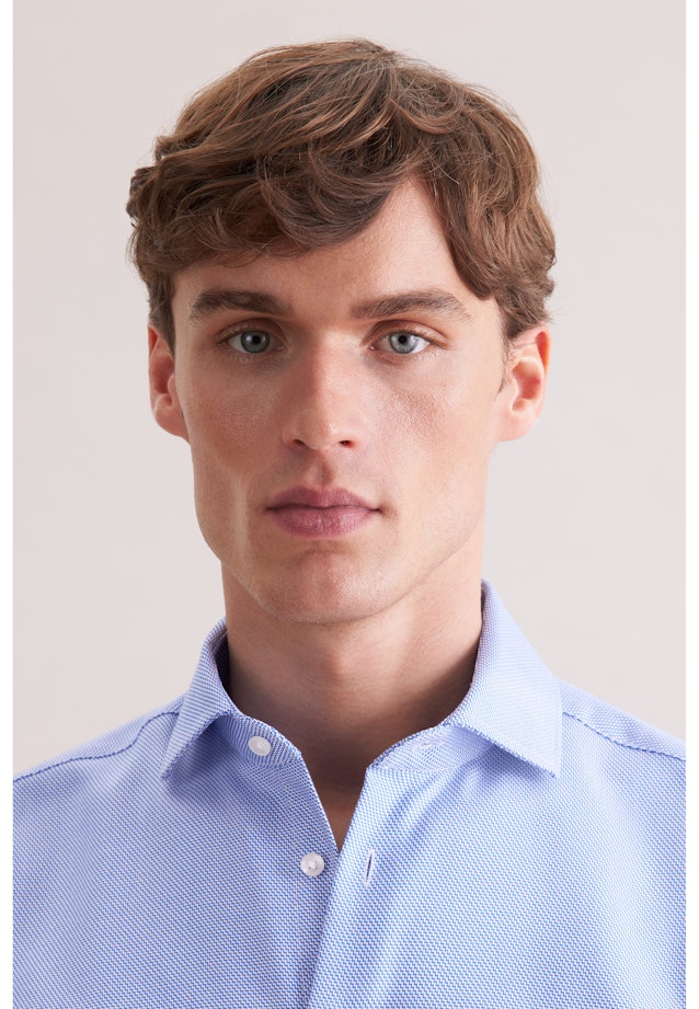 Regular Business Hemd Struktur in Mittelblau |  Seidensticker Onlineshop