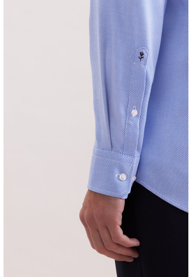 Regular Business Hemd Struktur in Mittelblau |  Seidensticker Onlineshop