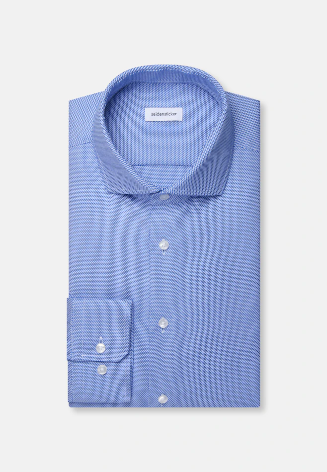 Regular Chemise d'affaires Structure dans Bleu Moyen | Boutique en ligne Seidensticker