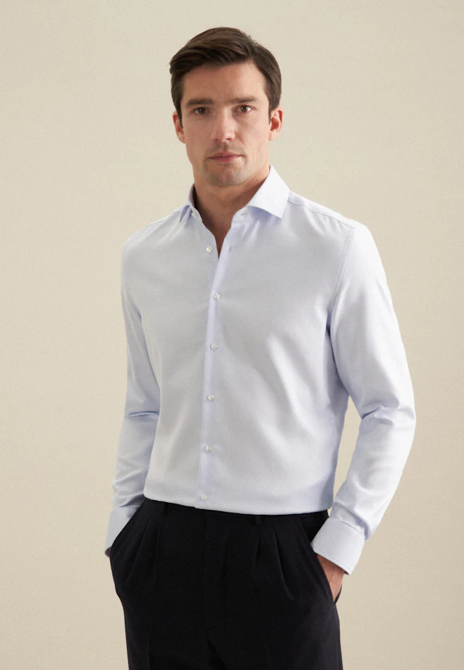 Slim Business shirt Structure in Light Blue | Seidensticker online shop