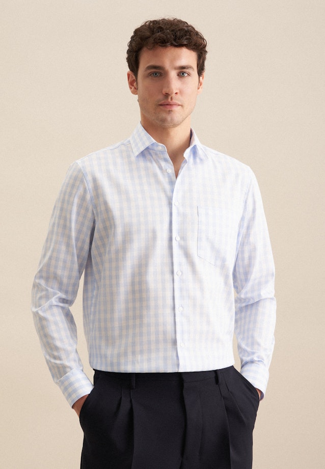Regular Business shirt Check in Light Blue |  Seidensticker Onlineshop