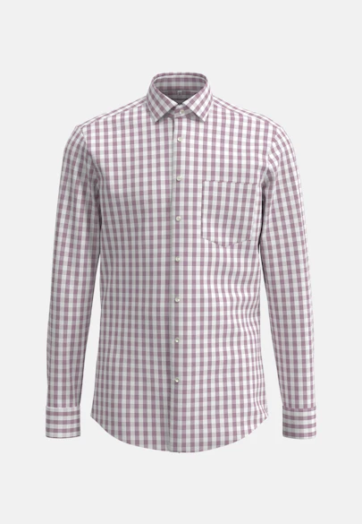 Regular Business Hemd Karo in Rosa/Pink |  Seidensticker Onlineshop