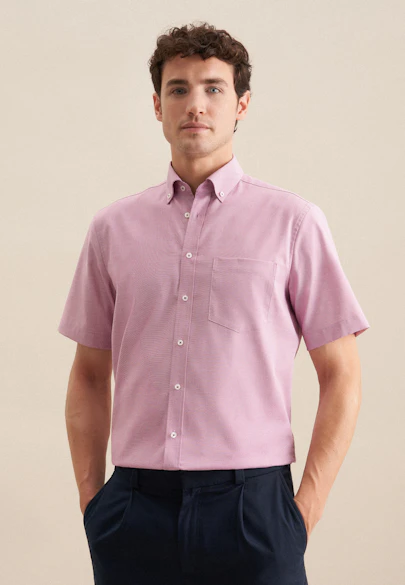 Regular Business Hemd Struktur in Rosa/Pink |  Seidensticker Onlineshop