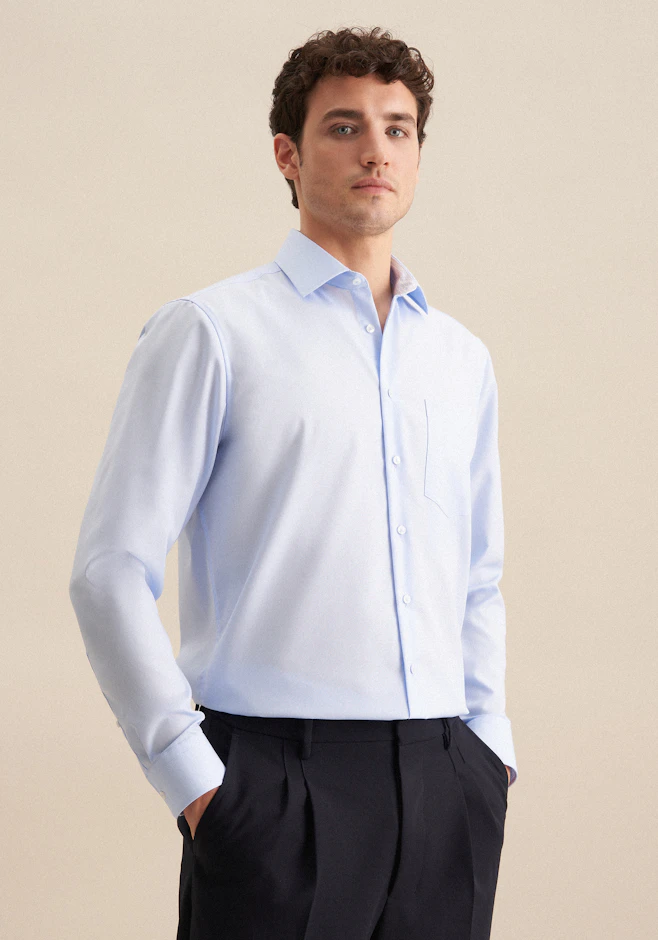 Regular Business shirt Uni in Medium Blue | Seidensticker online shop