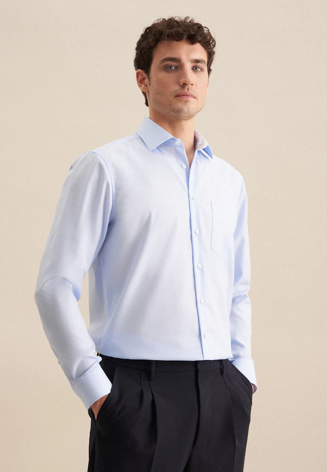 Regular Business Hemd Uni in Mittelblau | Seidensticker Onlineshop