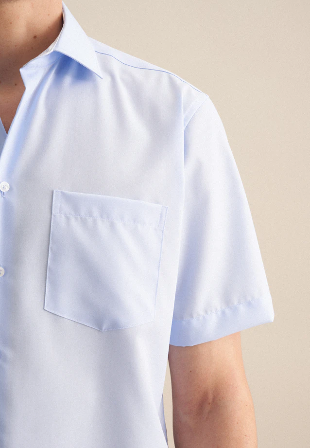 Regular Chemise d'affaires Uni in Bleu Moyen |  Seidensticker Onlineshop