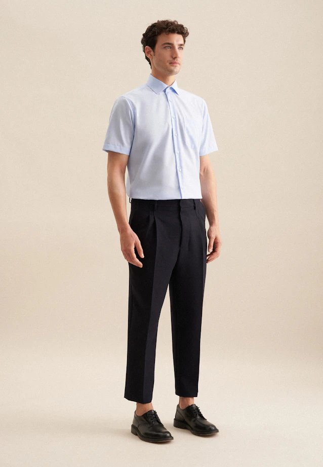 Regular Chemise d'affaires Uni in Bleu Moyen |  Seidensticker Onlineshop