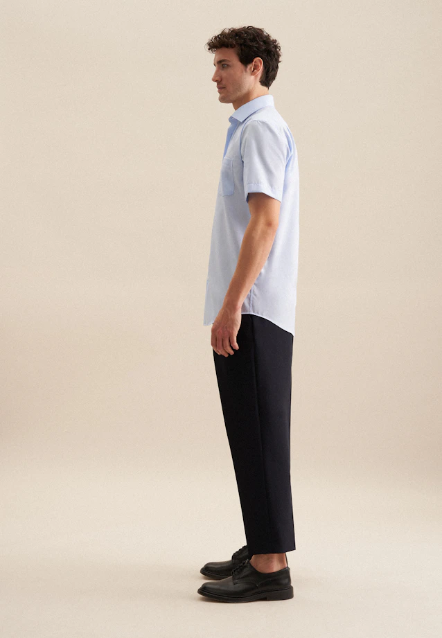 Regular Chemise d'affaires Uni in Bleu Moyen |  Seidensticker Onlineshop