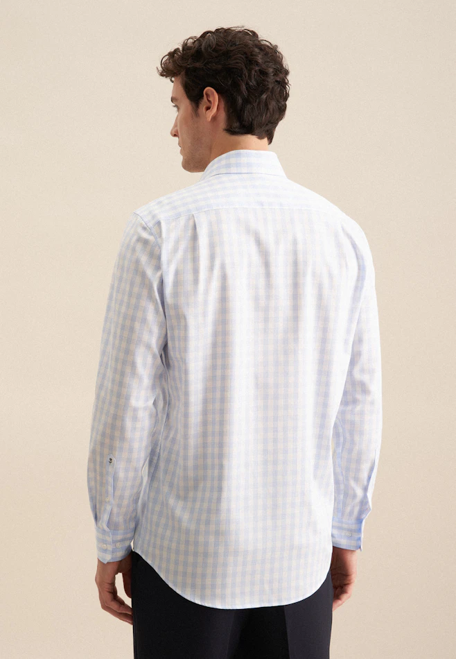 Comfort Business Hemd Karo in Hellblau | Seidensticker Onlineshop