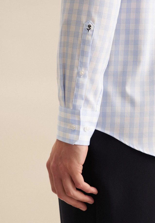 Comfort Chemise d'affaires carreaux in Bleu Clair |  Seidensticker Onlineshop
