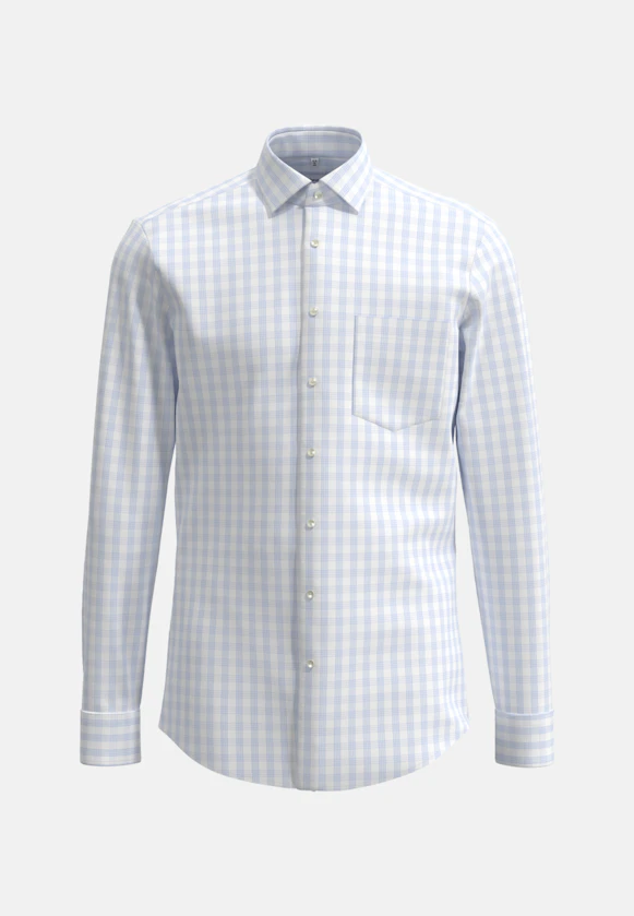 Comfort Chemise d'affaires carreaux in Bleu Clair |  Seidensticker Onlineshop