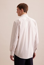 Comfort Business Hemd Karo in Beige |  Seidensticker Onlineshop