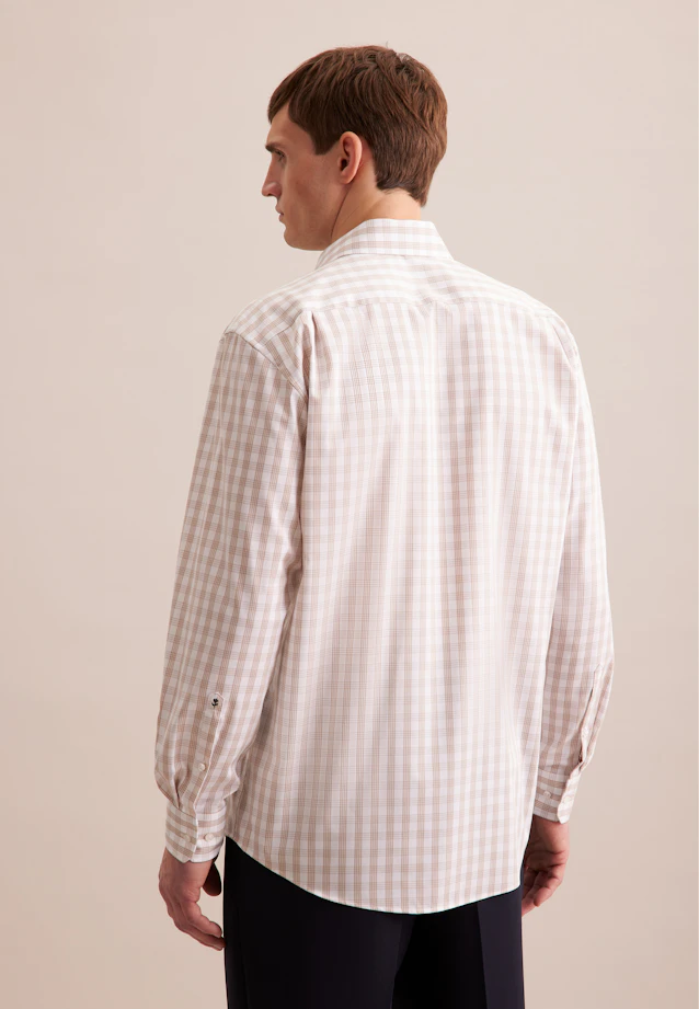 Comfort Business shirt Check in Beige |  Seidensticker Onlineshop